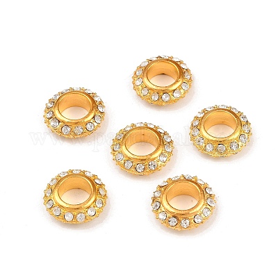 Большая дыра сплава цинка проложить Grade A Кристалл Rhinestone RONDELLE бусы&nbsp;LS-ALRI-O007-G01-1