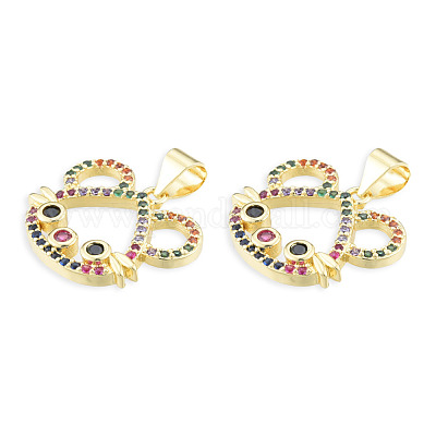 Латунные микро проложить кубического циркония подвески KK-N227-125-1