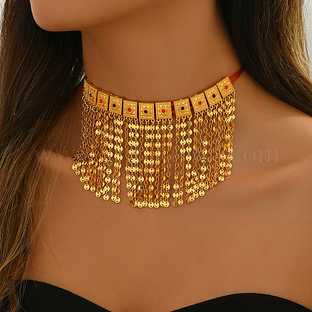 Винтажная латунная геометрическая подвеска с кисточкой JI8028-1