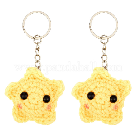 Брелки из полиэстера&nbsp;KEYC-WH0034-58-1