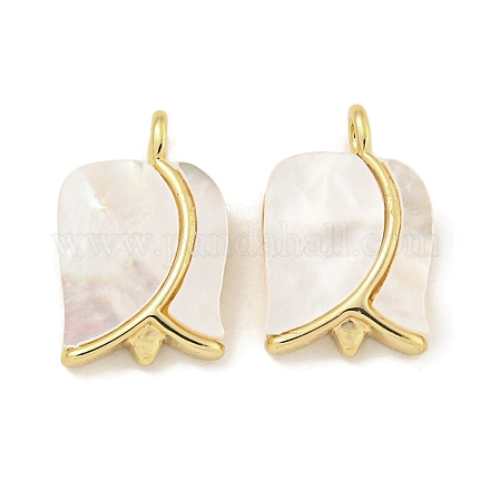 Подвески из латуни с морской ракушкой и цветком розы KK-Q820-17G-1