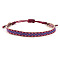 Bohemian Adjustable Nylon Cord Braided Bracelets for Women, Violet, 11.02 inch(28cm)