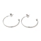 Non-Tarnish 304 Stainless Steel Stud Earring, Half Hoop Ear Stud, Stainless Steel Color, 26x3x26mm