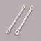 Iron Links Connectors, for DIY Earring, Rectangle, Silver, 20x2x1.2mm, Hole: 1mm, 50pcs/bag