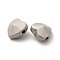 Alloy Beads, Long-Lasting Plated, Cadmium Free & Lead Free, Heart, Matte Platinum Color, 10x10x6.5mm, Hole: 1.6mm
