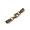 Brass Lobster Claw Clasps, with Cord Ends, Antique Bronze, 33mm, Cord End: 9x4mm, Inner Diameter: 3.5mm, 10pcs/bag