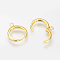Brass Huggie Hoop Earring Findings, for Jewelry Making and Earring Repair, Golden, 16~17x14mm, Hole: 2mm