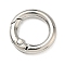 Alloy Spring Gate Rings, Rack Plating, Long-Lasting Plated, Platinum, 19.5x3.3mm
