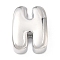 Brass Initial Beads, Platinum, Long-Lasting Plated, Rack Plating, Lead Free & Cadmium Free, Letter H, 21x15.5x7mm, Hole: 8.5x4.5mm