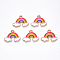 Alloy Enamel Pendants,  Rainbow, Light Gold, Cerise, 14x18.5x1.5mm, Hole: 1.8mm