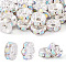 30Pcs 2 Colors Brass Rhinestone Spacer Beads, Straight Flange, Rondelle, Silver, Crystal AB, 6x3mm, Hole: 1mm, 15pcs/style