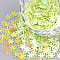 Ornament Accessories, PVC Plastic Paillette/Sequins Beads, AB Color Plated, Snowflake, Lawn Green, 5x4x0.2mm, about 60000pcs/500g