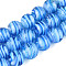 Handmade Lampwork Beads Strands, Round, Two Tone, Cornflower Blue, 11~12.5mm, Hole: 1~1.5mm, about 30pcs/strand, 13.19~13.58''(33.5~34.5cm)