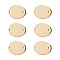 Brass Connector Charms, Oval, Real 14K Gold Plated, 7x5.5x0.4mm, Hole: 0.7mm