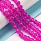 Baking Painted Imitation Jade Glass Round Bead Strands, Magenta, 8.5~9mm, Hole: 1.5mm