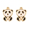 304 Stainless Steel Pendants, with Enamel, Panda Charms, Golden, 16.5x12x1.5mm, Hole: 1.4mm