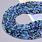 Glass Beads Strands, Faceted, Rondelle, Deep Sky Blue, 4x3mm, Hole: 0.4mm, about 123~127pcs/strand, 15.75~16.5 inch(40~42cm)
