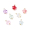 Glass Charms, with Golden Plated Brass Findings, Star, Mixed Color, 11.5x8.5x4mm, Hole: 1.6mm