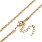 Ion Plating(IP) 201 Stainless Steel Chain Necklaces, Singapore Chains, Real 18K Gold Plated, 16.73 inch(42.5cm)