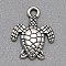 Tibetan Style Alloy Pendants, Tortoise, Antique Silver, 16x12.5x2mm, Hole: 1.5mm