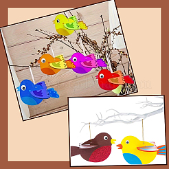 24 шт. 2 стиля птица незаконченные заготовки деревянные подвески набор для рисования искусства&nbsp;WOOD-SP0001-66