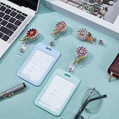 4 шт. выдвижные держатели для значков из сплава со стразами&nbsp;HJEW-NB00304