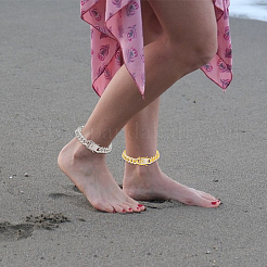 3 шт. 3 цвета цинковый сплав кристалл стразы кубинские звенья цепи браслеты на ногу&nbsp;BJEW-GA0001-13