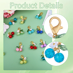 32 шт. подвеска из акрила и стекла 8 цветов вишневого цвета&nbsp;HJEW-CA00041