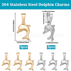 6 шт. подвески из нержавеющей стали 304 двух цветов STAS-BBC0007-25