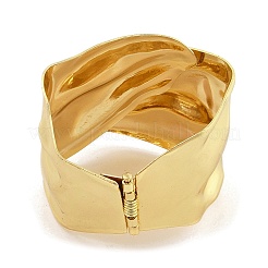 Не тускнеющие винтажные кованые железные широкие браслеты на петлях для женщин&nbsp;BJEW-L629-14G