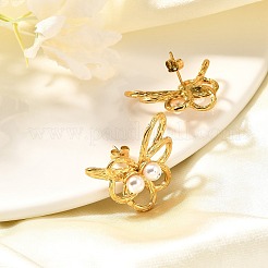 Серьги-гвоздики из нержавеющей стали 304&nbsp;LS-EJEW-A123-01C-G