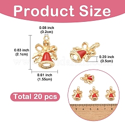 20 шт. подвески из эмалевого сплава в виде рождественского колокольчика&nbsp;ENAM-YW0006-08