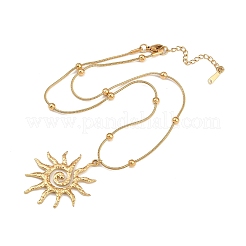 Женские ожерелья с подвеской в виде солнца из нержавеющей стали 304 в виде змеиного шара&nbsp;LS-NJEW-G179-02G