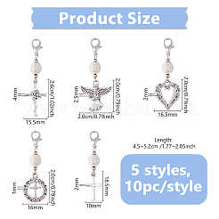 50 шт. 5 стиля крест акрил и сплав подвеска украшение&nbsp;HJEW-DC00016