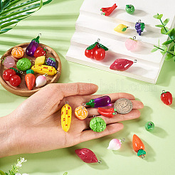 28шт 14 стиля непрозрачные подвески из смолы&nbsp;RESI-TA0004-19