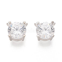 925 плоская круглая подвеска из серебра {925} пробы с прозрачным фианитом и паве&nbsp;STER-T008-69S-03