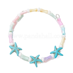 3шт синтетические бирюзовые бусины эластичные браслеты для женщин&nbsp;BJEW-JB11945