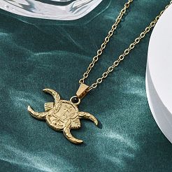 Ожерелья с подвеской в виде полумесяца и креста из нержавеющей стали 304&nbsp;NJEW-M096-30G