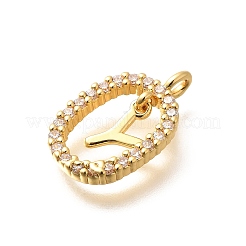 Латунные микро проложить кубического циркония подвески&nbsp;ZIRC-P123-01G-Y01