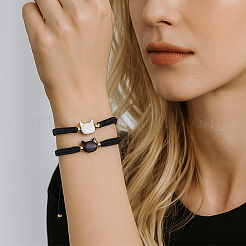 12шт 2 цвета искусственный жемчуг плетеные бусины браслеты для мужчин и женщин&nbsp;BJEW-GO0002-04