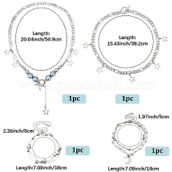 Ожерелья и многорядные браслеты из сплава «звезда-луна»&nbsp;SJEW-SC0001-04