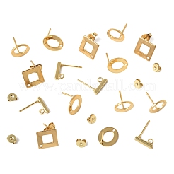 16 шт. 4 стиля фурнитуры для сережек-гвоздиков из нержавеющей стали 304&nbsp;STAS-FS0001-83G