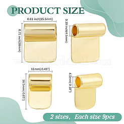 18 шт. 2 стиля стойки с покрытием из латуни с клеевым соединением плоские скобы&nbsp;KK-AR0001-80B