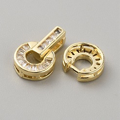 Проложить латунный прозрачный кубический цирконий над застежками&nbsp;LS-KK-WH0079-35LG