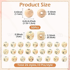 310 шт. 27 вида бусин из натурального дерева с принтом&nbsp;WOOD-YW0001-84