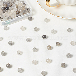 Нити круглых бусин из натурального драгоценного камня мутного кварца&nbsp;G-OC0001-17