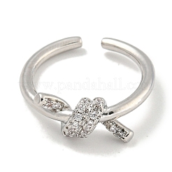 Стойки с покрытием из латуни микро-паве с кубическим цирконием и открытыми манжетами для женщин&nbsp;RJEW-I104-14P