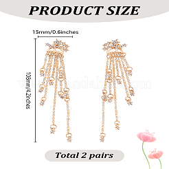 2 пара сережек-гвоздиков со звездами из сплава и стразами для женщин&nbsp;EJEW-LP0001-77G