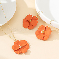 Ожерелье с подвеской и серьгой-подвеской из цветочного сплава с эмалью&nbsp;FS-WG56F9D-02