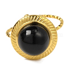 Круглые натуральные смешанные кольца из камня&nbsp;RJEW-Q822-46G